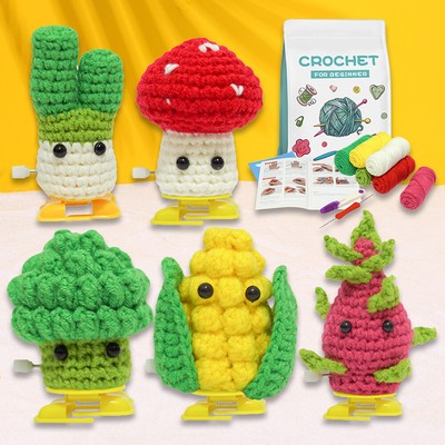 Walking Vegetable Dolls Crochet Kit with Video Tutorials Creative for Beginners