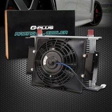 Fit For Universal 28 Row Engine Transmission Oil Cooler +7" Electric Fan Kit