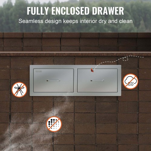 VEVOR Outdoor Kitchen Drawers 30" W x 10" H x 20" D, Horizontal Double BBQ Ac... - Picture 6 of 6