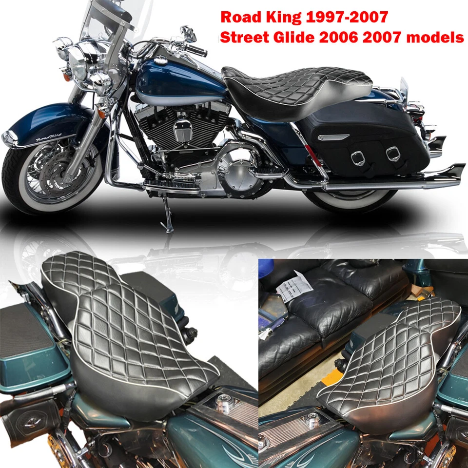Driver Passenger Seat For Harley Touring Street Glide 06-07 Road King 1997-2007 Foto 3 de 4