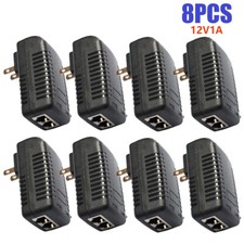 8X 12V 1A PoE Injector Power Over Ethernet Adapter for 802.3af IP Phone WLAN AP