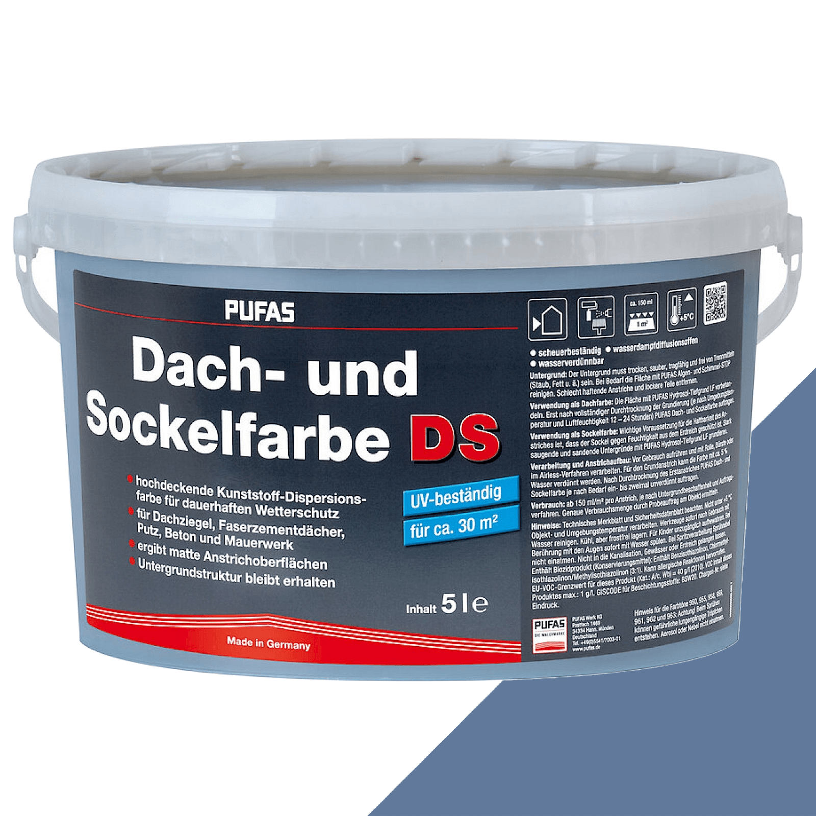 PUFAS Dach- und Sockelfarbe 5 L 960 Terra online kaufen | eBay