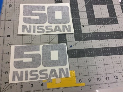 Nissan Forklift decal Nissan 50 Black vinyl decal (set of 2 )
