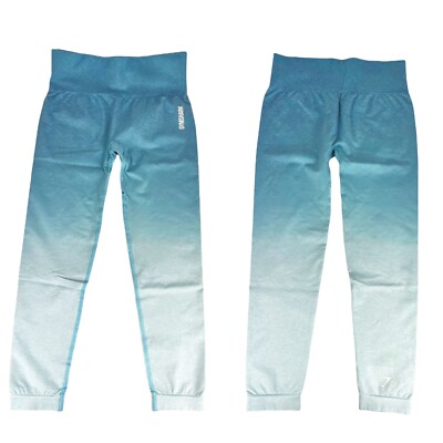 NEW Gymshark Woman's Size Large Adapt Ombre Seamless Leggings Light Blue  Marl