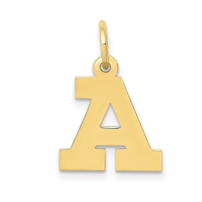 Echt 10kt Gelbgold kleiner Block Initiale A Charm