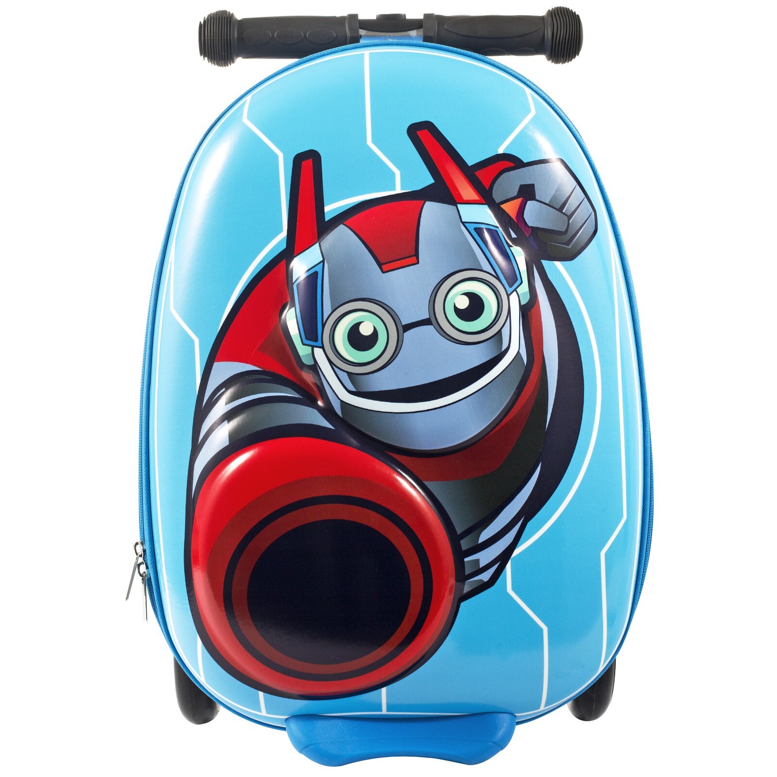 Kiddietotes 3-D Hardshell Ride-On Suitcase Scooter for Kids - Robot