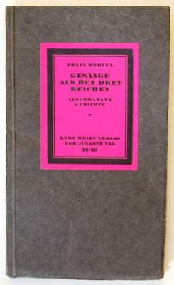 35022 FRANZ WERFEL Gesänge aus den drei Reichen Gedichte Kurt Wolff Verlag 1917 - Bild 1 von 2
