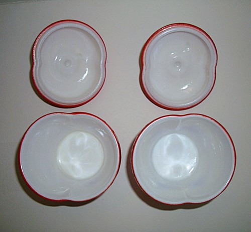 Vtg 2 Hazel Atlas Milk Glass Strawberry Jam Jelly Jar Sugar Bowl W Lid 4" VGC - Picture 7 of 7