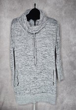 Athleta Gray Dress Womens Long Sleeve Sweater Drawstring Cowl Neck Pullover 