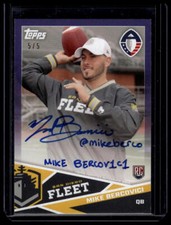 2019 Topps AAF #AU-MB Mike Bercovici Autograph Purple Auto Inscription #/5