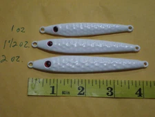 15 PCS. HAMMERED ANCHOVY FISH JIG/VERTICAL/LURE BAIT 2, 1-1/2, 1 OZ. 5 EA. WHITE