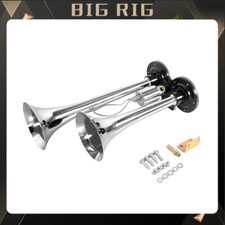 12v24v Loud Train Air Horn Dual 2 Trumpet Horns Kit For Car Boat Semi Van Truck