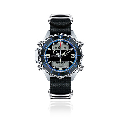CHRIS BENZ DEPTHMETER DIGITAL 200M blau mit schwarzem Nylonband
