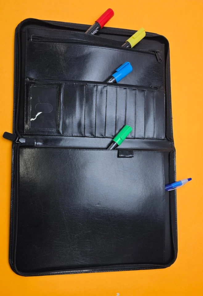 Padfolio Portfolio Leather Binder Interview Legal Document Organizer Planner - Image 3 of 4