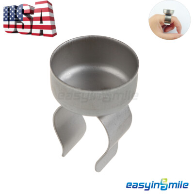 Stainless Steel Dental Finger Prophy Ring & Mixing Bowl Set - Endo Tool, Autoclavable, Silver