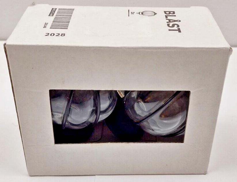 Ikea Blast Glass Globe Black Steel Curtain Round Rod Finials 402.172.48