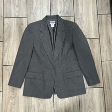 Pendleton Women s Blazer 8 Gray 100 Wool Single Breasted Career Jacket Office