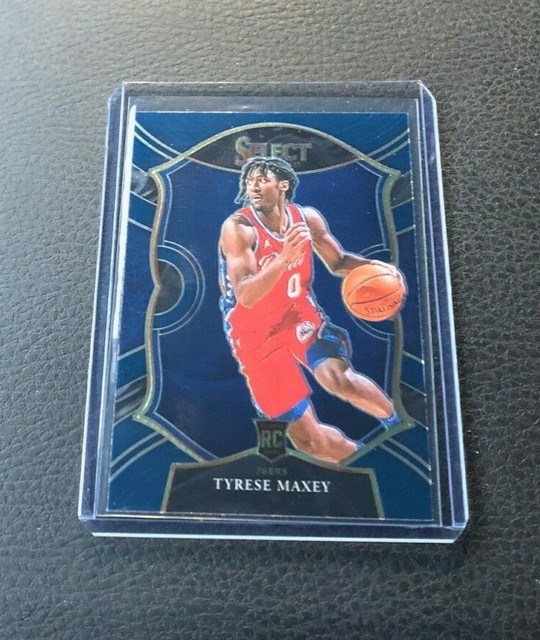 2020-21 Panini Select Basketball Tyrese Maxey Rookie Blue Concourse