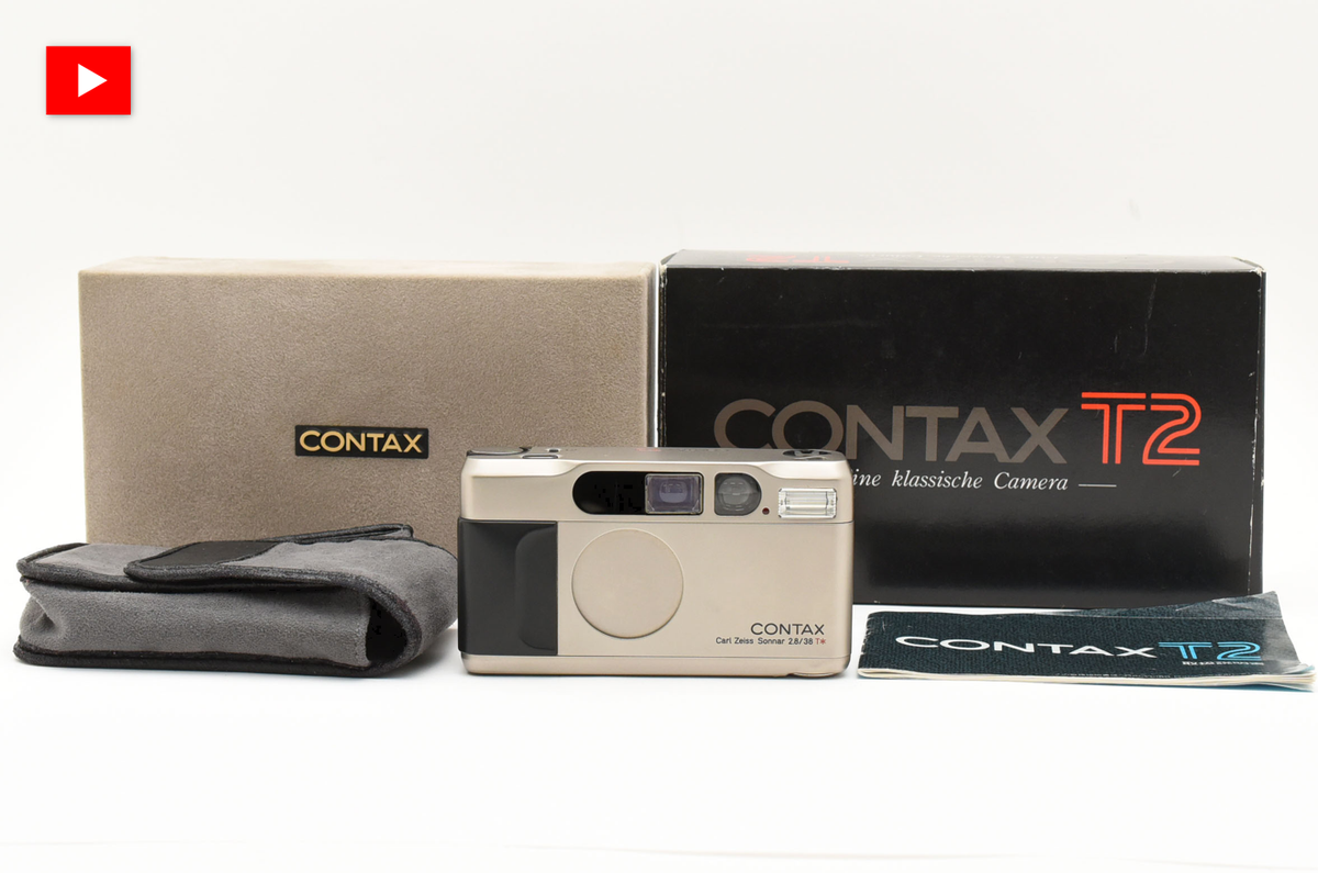 N MINT w/ Box] Contax T2 Titan silver 35mm Point&Shoot Film Camera