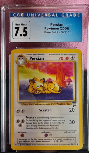Pokemon Persian # 56/130 (2000) NON HOLO English Base Set 2 GRADED CGC 7.5