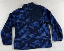 VTG Starter Blue Camo Men's Fleece 1/2 Zip Pullover Size Large 42-44 