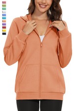 Women's Hoodies Full Zip Fleece Lined Casual Jacket Casual Drawstring Warm Coats