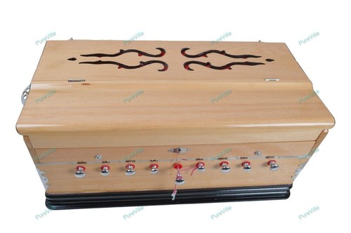 Best Harmonium 9 Stopper Chudidaar Multi Bellows 42 Key Two Reed Baja With Bag - Bild 15 von 18