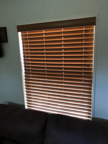 Brand New! 36.5W x 36.5L Faux Wood Corded 2"Horizontal Blind w/ Royal Valance - Picture 1 of 5