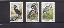 99c Starts - ZAMBIA - Birds definitives 1987-88 Scott 380, 382, 386 Used