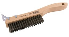 Forney 10 1/4" X 2 3/4 " Scratch Brush Carbon Steel Bristles Wood Handle 1 pc