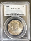 1964 KENNEDY HALF DOLLAR PCGS MS64