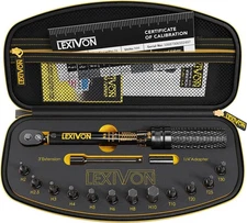 LEXIVON Bike Torque Wrench 1/4-Inch Dr. wrench kit, Black 