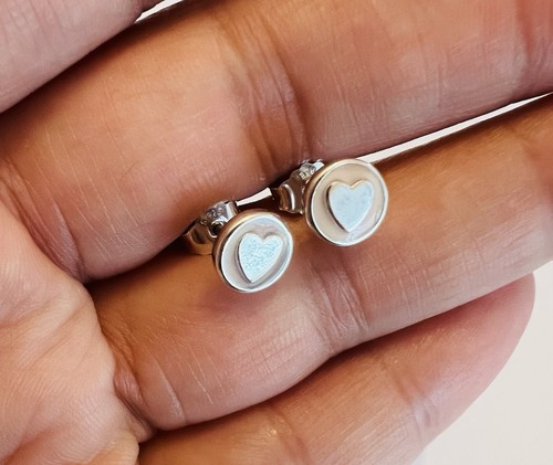 Authentic Pandora Pink Enamel Heart Stud Earrings- Retired