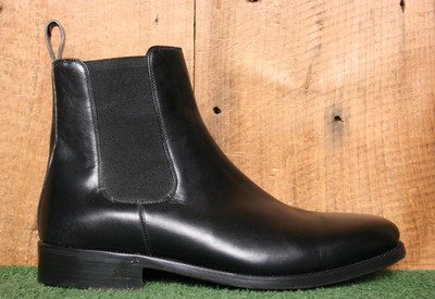 RALPH LAUREN Purple Label Black Leather Chelsea Boots Sz. 8.5 D - Made in Italy