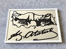 Kemal Atatürk Rahmen Weiß Bild auf Spiegel 21 x 30 cm