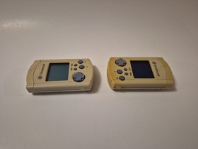 2 Sega Dreamcast VMU Visual Memory Unit Japan Tested Working Yellowed With Lid