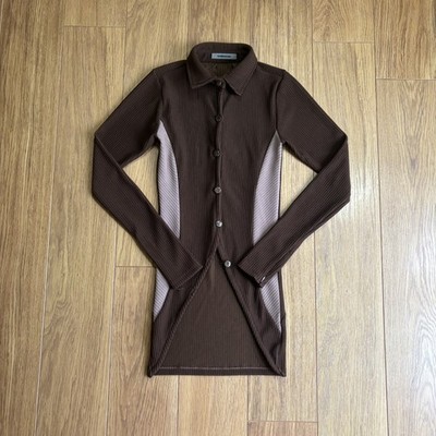 Maniere de Voir Strickjacke Gr. 8 gerippt minimalistisch schick Y2K Frühling Boho Hipster