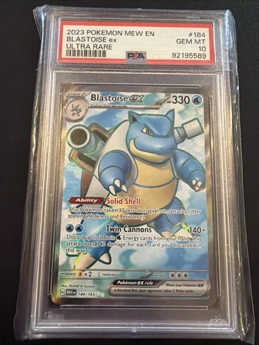 Pokémon Scarlet & Violet 151 Blastoise EX English Card 184/165 PSA 10 GEM MINT