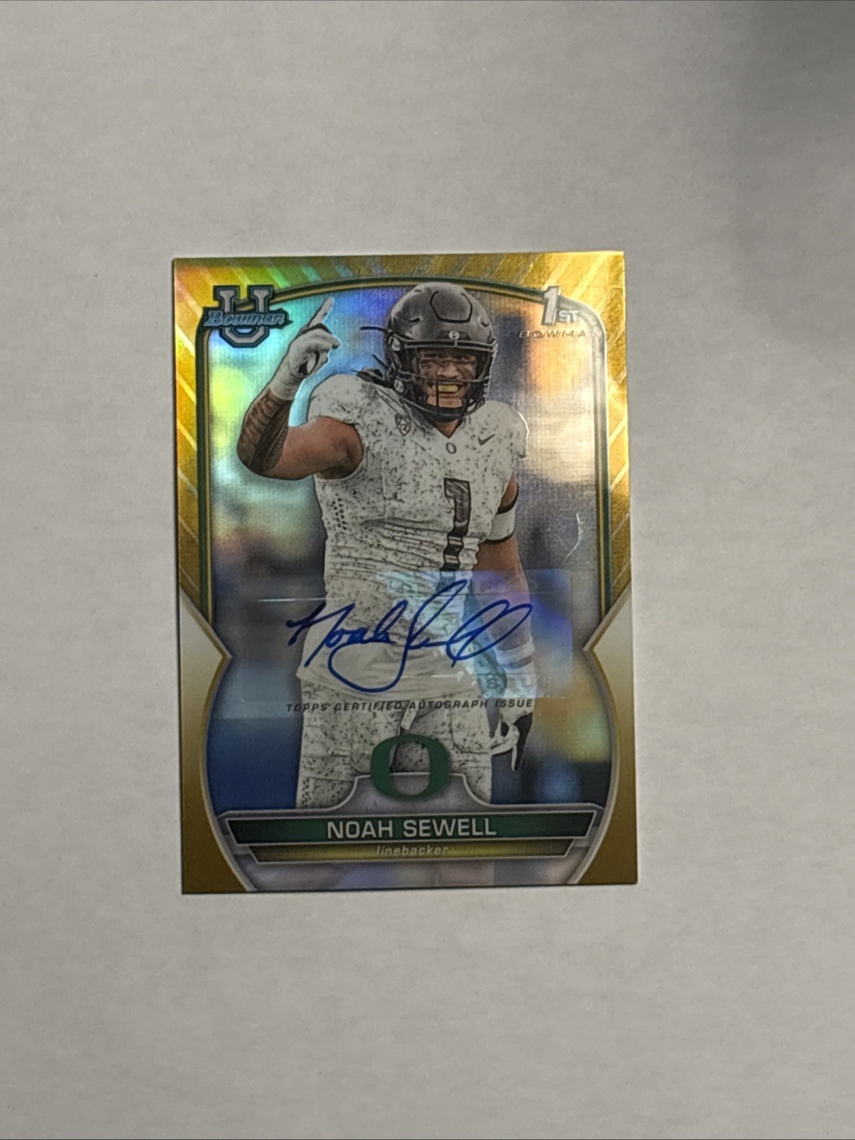 2022 Bowman University Chrome - Auto Noah Sewell #57 Gold Lava Refractor /50 1st