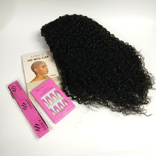 UNICE V Part Kinky Curly Human Hair Wig 18 inch Glueless 150  Natural Black