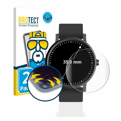 4x Full-Screen per Orologi (Circolare, ø: 46 mm) Pellicola Trasparente