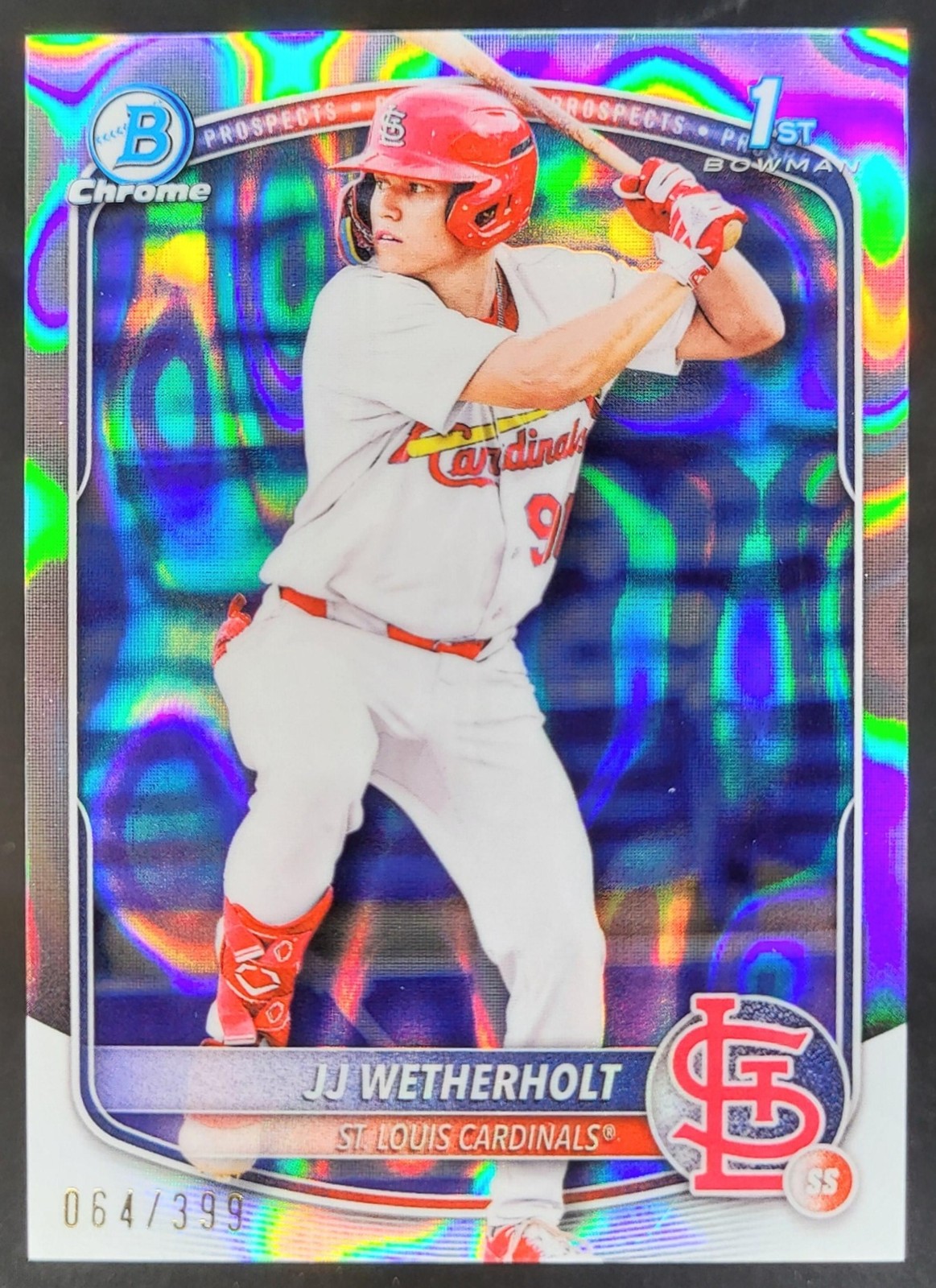 2025 Bowman JJ Wetherholt Chrome Lava Refractor /399 1st Prospect Cardinals RM5