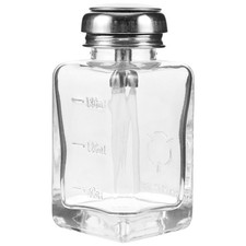 Transparent Glass Pump Bottle Clear 180ml Empty Bottle for Nail Polish Remover