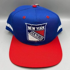 Vintage New York Rangers Hat Men Blue Twins Enterprise NHL Snap Back Cap New