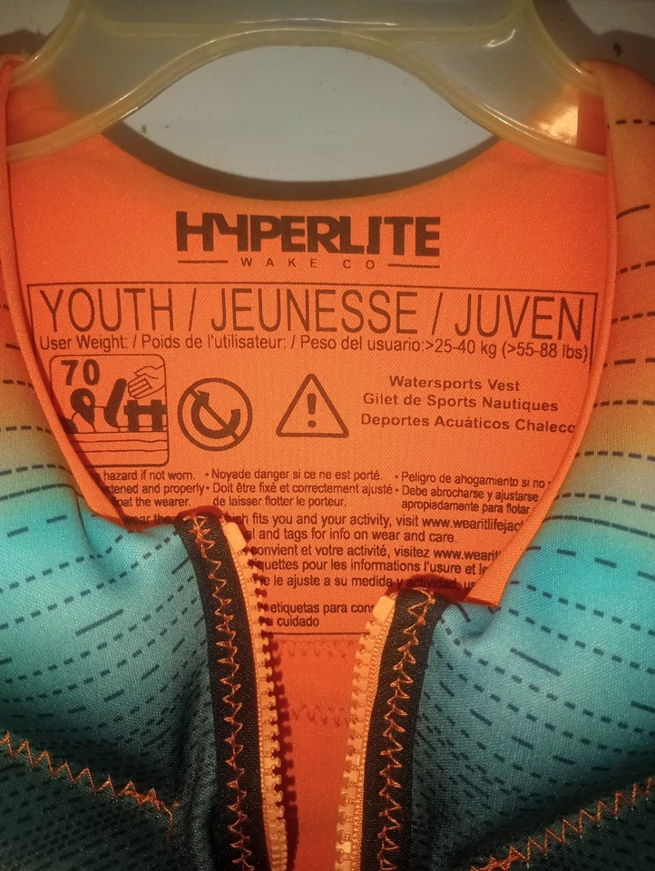 Hyperlite Wake Co. Youth life vest 55 - 88 lbs New W/O Tags Kids - Image 4 of 4