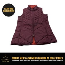 Woolrich Puffer Full Zip Vest Women  s Size Large Maroon Pockets 8147