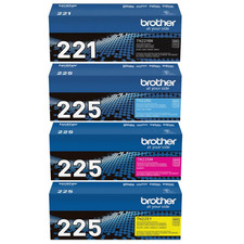 Genuine Brother TN-221BK TN-225 CMY Set 4-Pack OEM Toner Cartridge