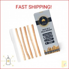 Sewak Al Noor Pack of 5 Miswak Sticks for Teeth with Holder - Vacuum Sealed Natu