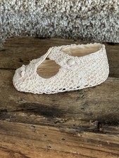 Vintage Crocheted Pink Baby Shoe