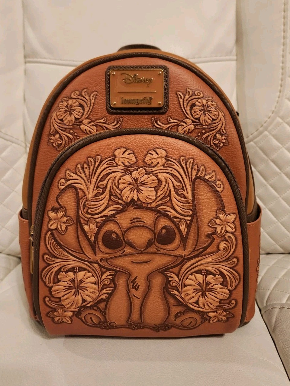 Loungefly Disney Lilo & Stitch Tonal Stitch Carving Mini Backpack